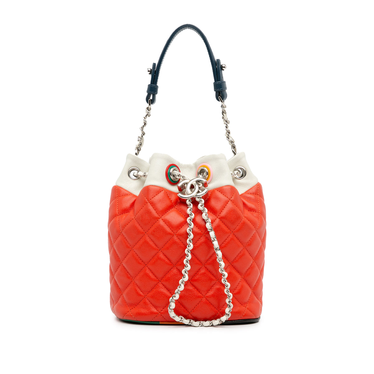 CC Quilted Lambskin Cuba Drawstring Bucket_0