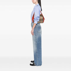 Small Haymarket Check Canvas and Leather Canterbury Tote