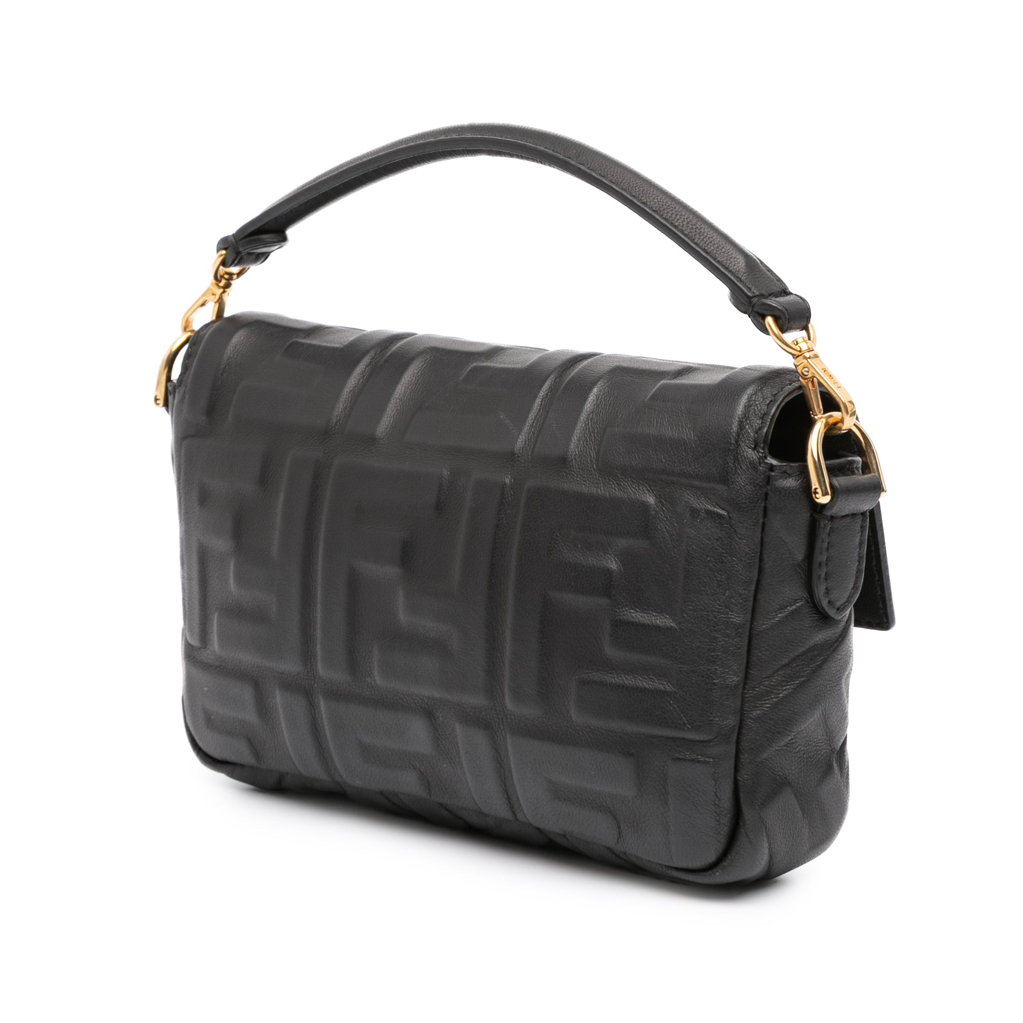 Mini Zucca Embossed Leather Baguette Satchel