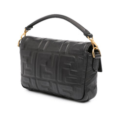 Mini Zucca Embossed Leather Baguette Satchel