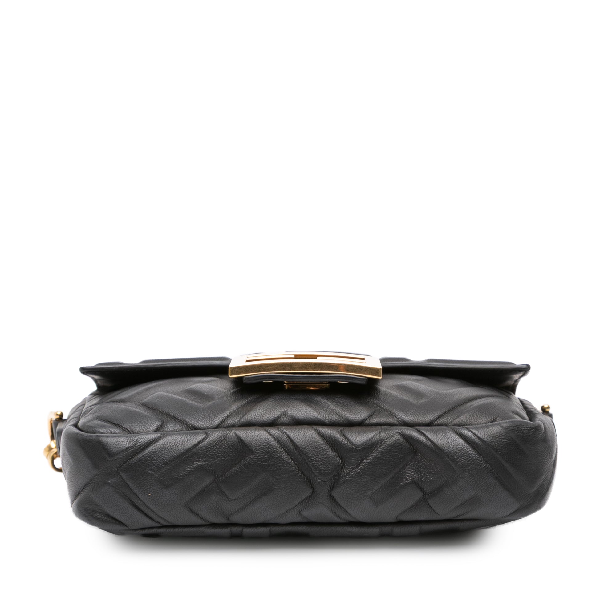 Mini Zucca Embossed Leather Baguette Satchel