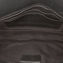 Mini Zucca Embossed Leather Baguette Satchel