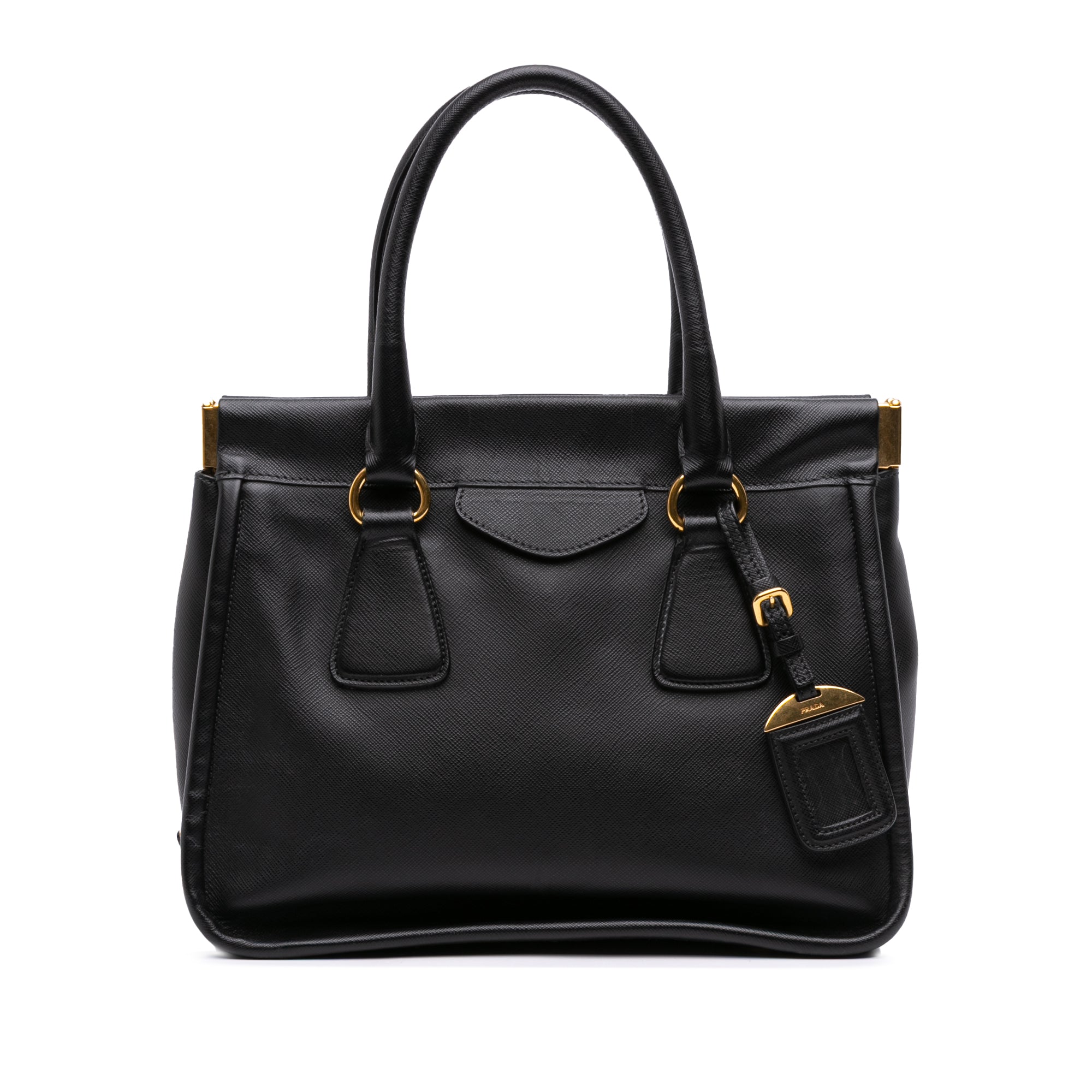 Saffiano Lucido Top Handle Frame Tote