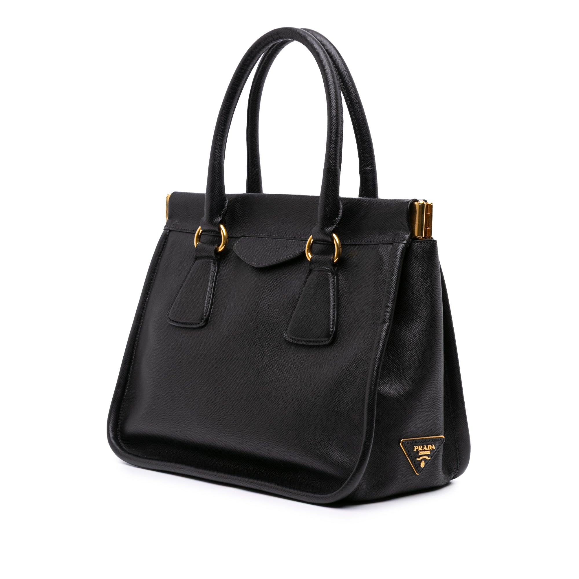 Saffiano Lucido Top Handle Frame Tote