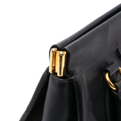 Saffiano Lucido Top Handle Frame Tote