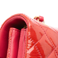 Quilted Patent Goatskin Pagoda Accordion Flap