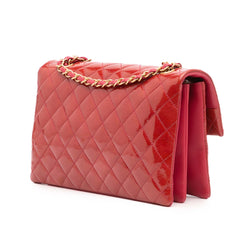 Quilted Patent Goatskin Pagoda Accordion Flap