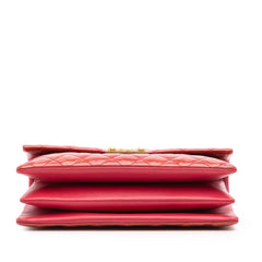 Quilted Patent Goatskin Pagoda Accordion Flap
