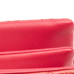 Quilted Patent Goatskin Pagoda Accordion Flap
