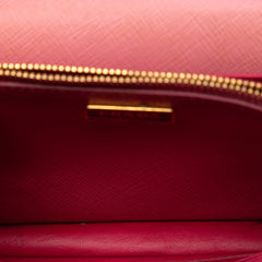 Bicolor Saffiano Lux Wallet On Strap