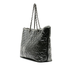 Large Quilted Tweed and Vinyl Funny Patchwork Tote
