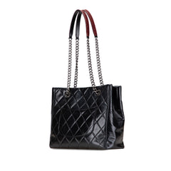 Small Quilted Glazed Calfskin Duo Color Tote