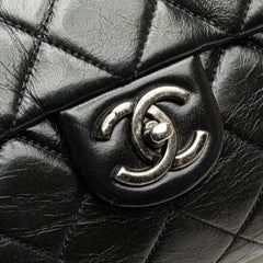 Small Quilted Glazed Calfskin Duo Color Tote