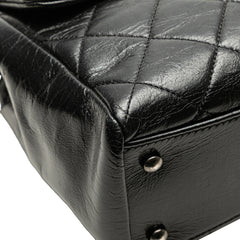 Small Quilted Glazed Calfskin Duo Color Tote