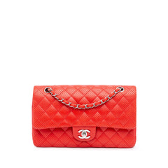 Medium Classic Perforated Lambskin Double Flap
