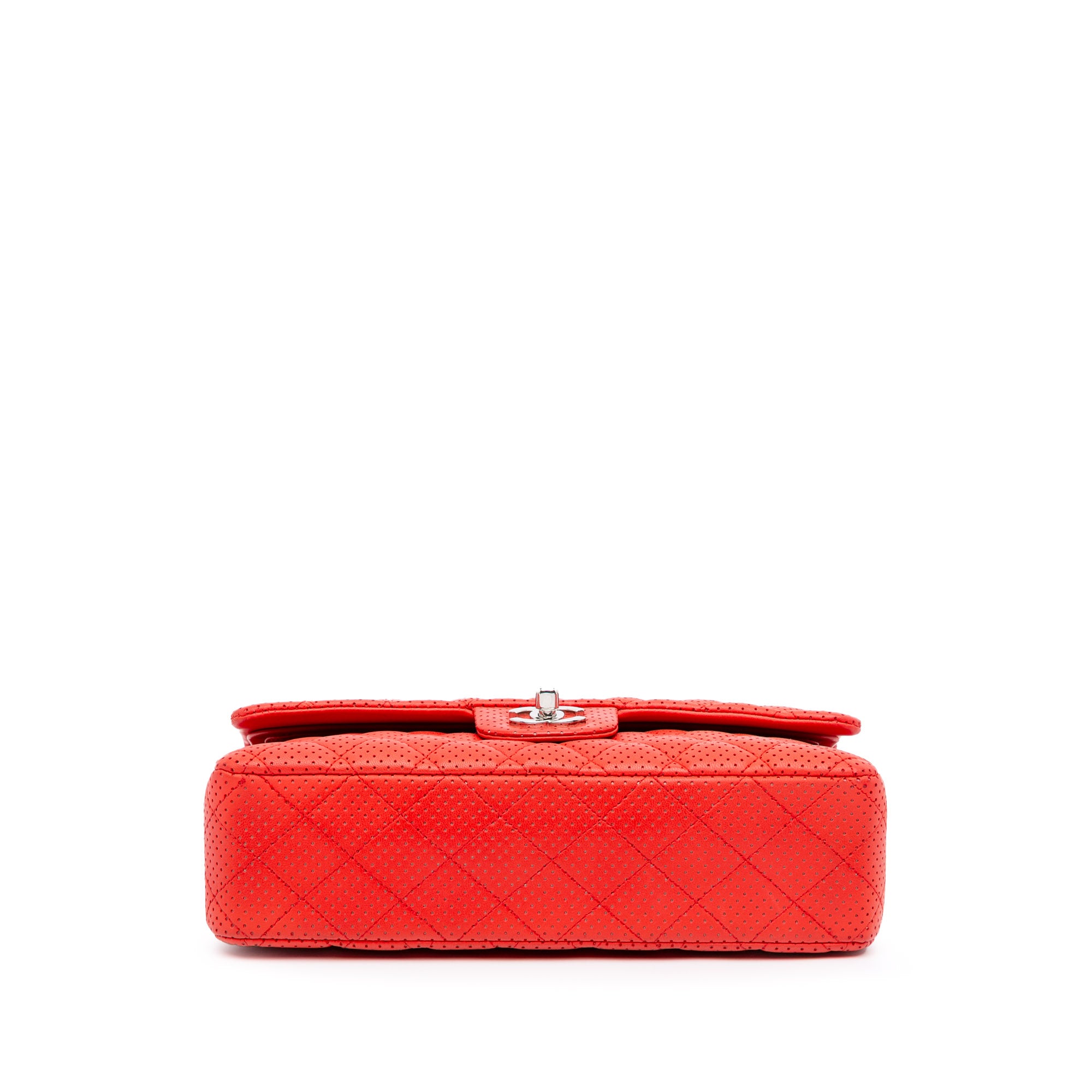 Medium Classic Perforated Lambskin Double Flap
