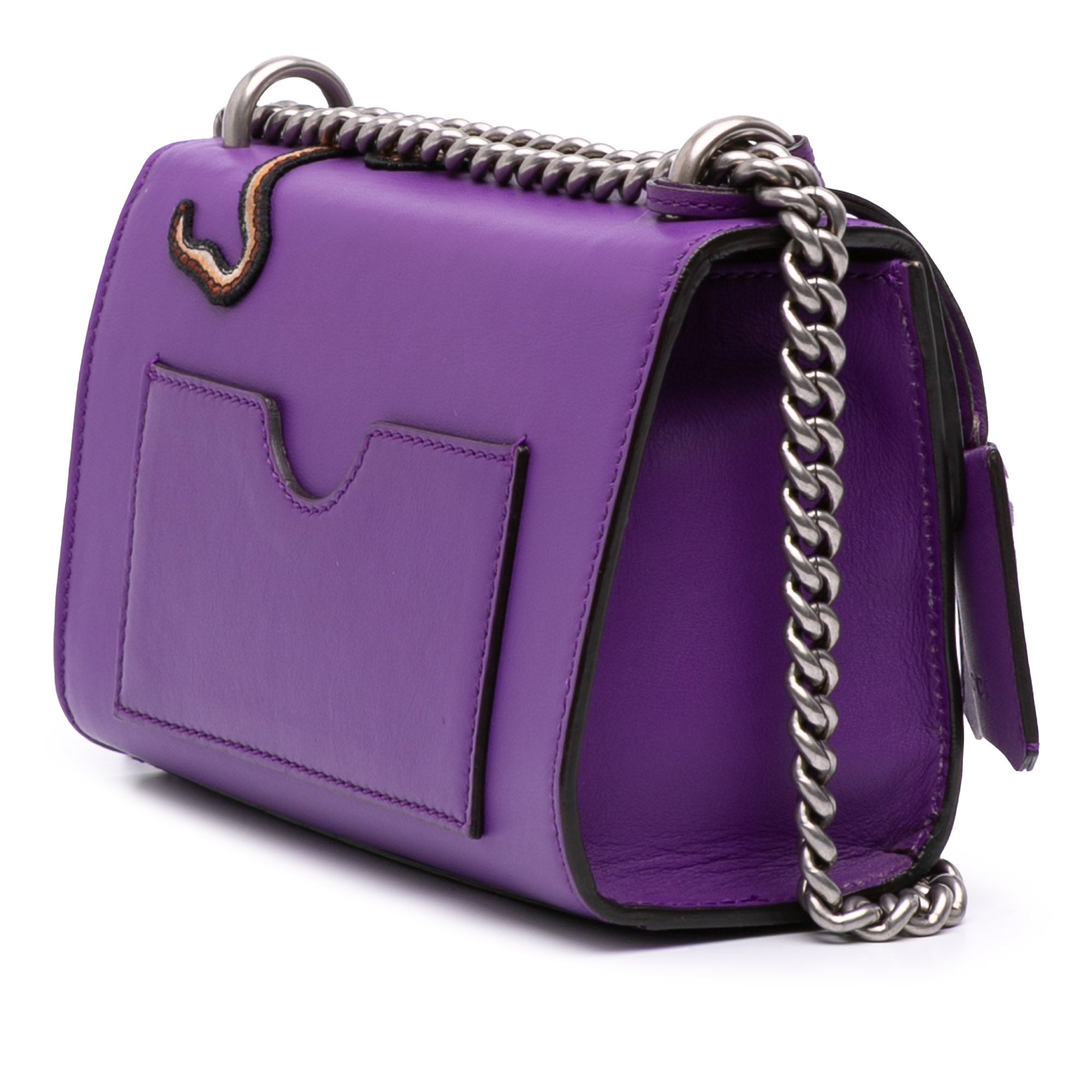 Small Embroidered Calfskin Tiger Strawberry Padlock Crossbody
