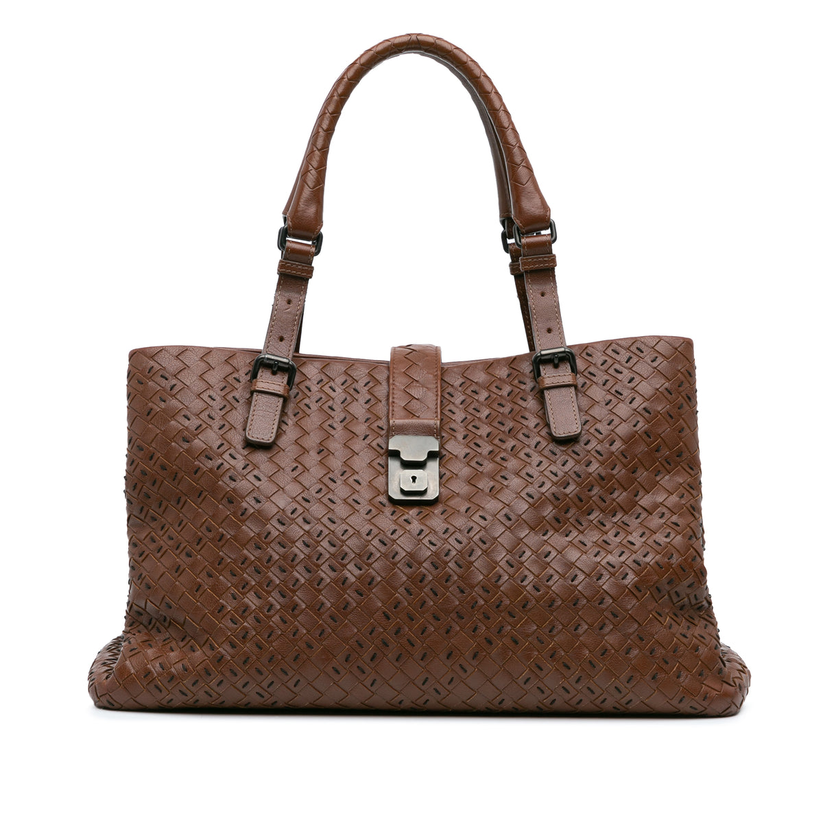 Large Chene Tratteggiato Intrecciato Roma Tote
