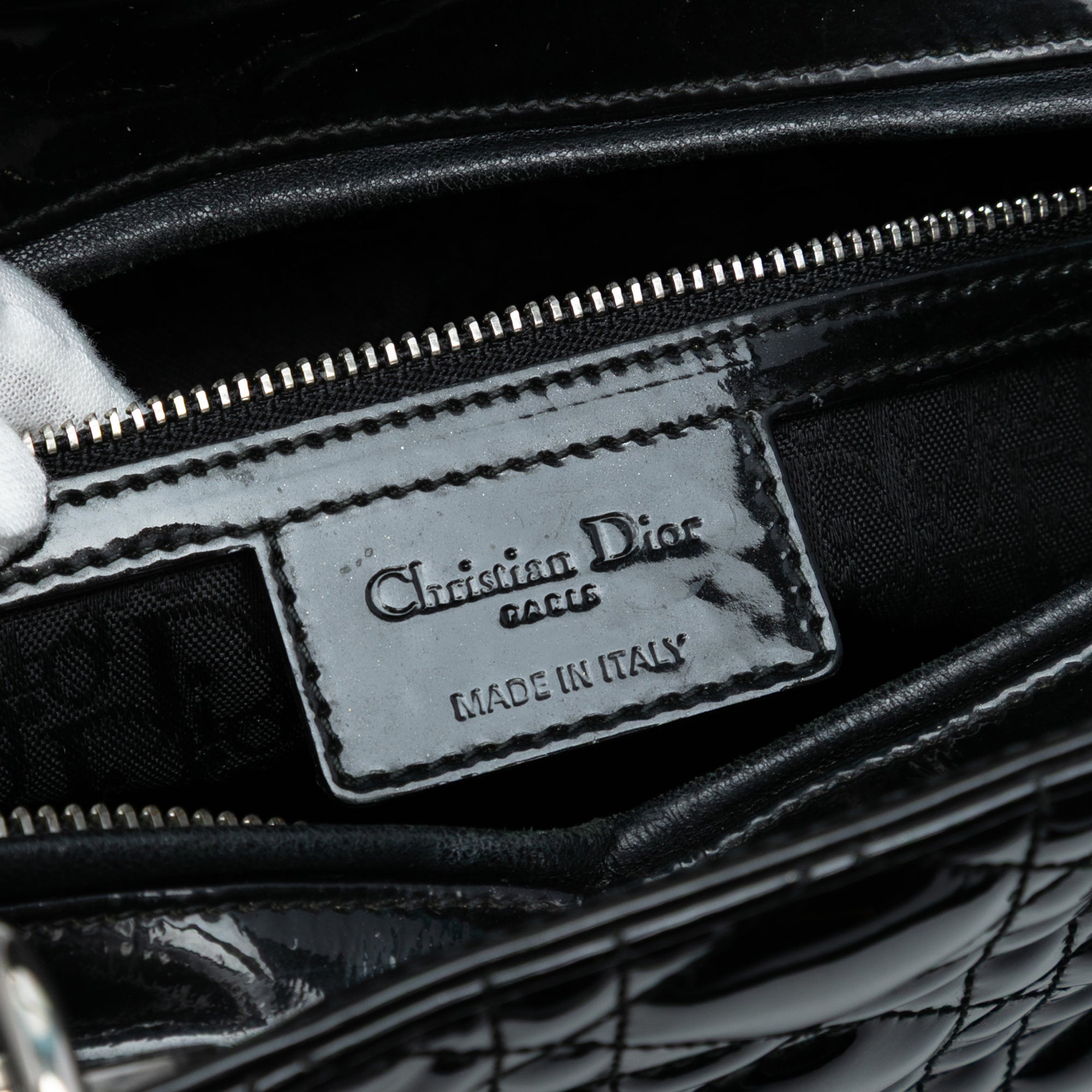 Large Patent Cannage Lady Dior