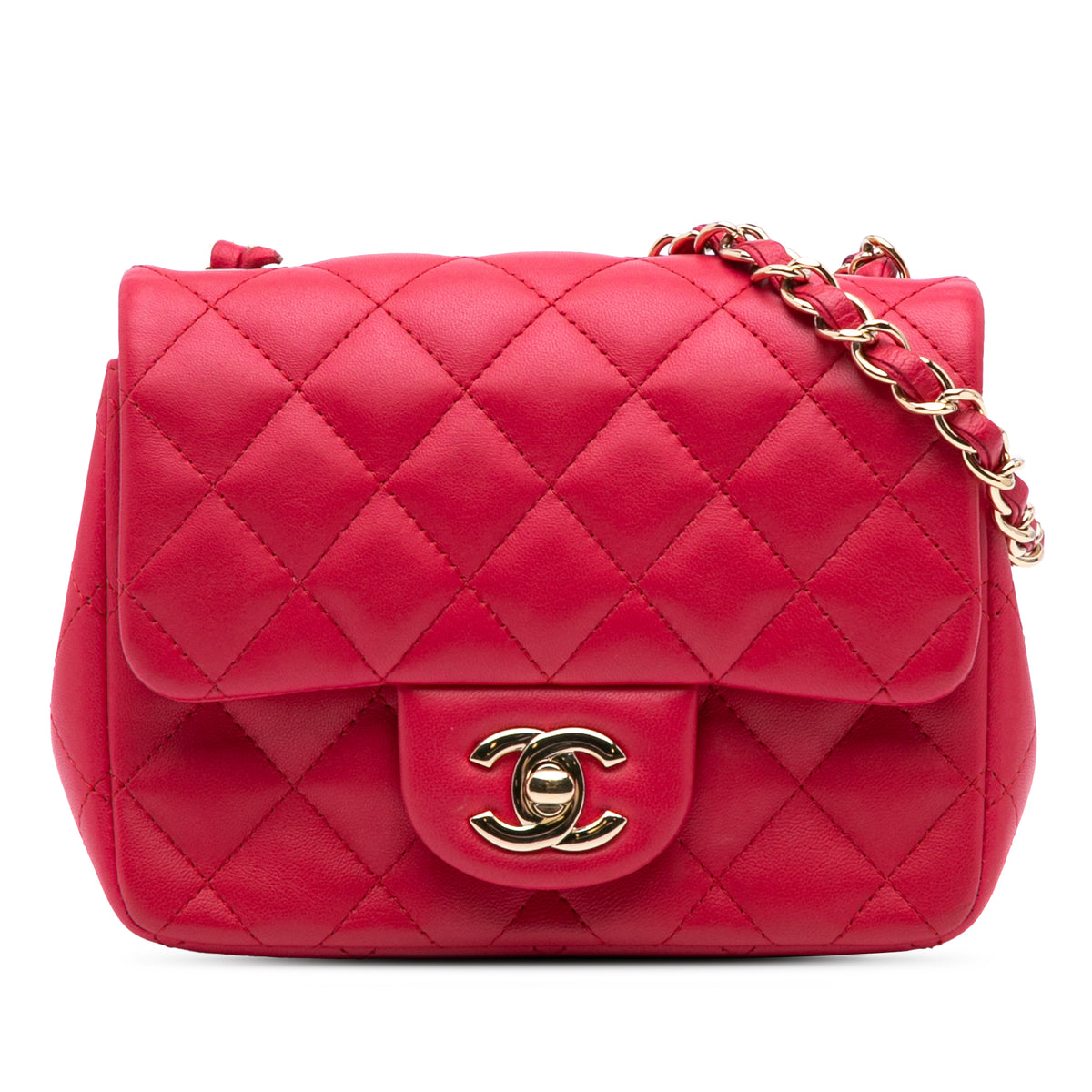 Mini Square Classic Lambskin Single Flap
