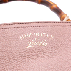 Medium Calfskin Bamboo Shopper Satchel