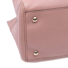 Medium Calfskin Bamboo Shopper Satchel