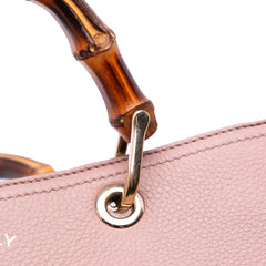 Medium Calfskin Bamboo Shopper Satchel