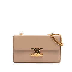 Shiny Calfskin Triomphe Chain Box Shoulder Bag
