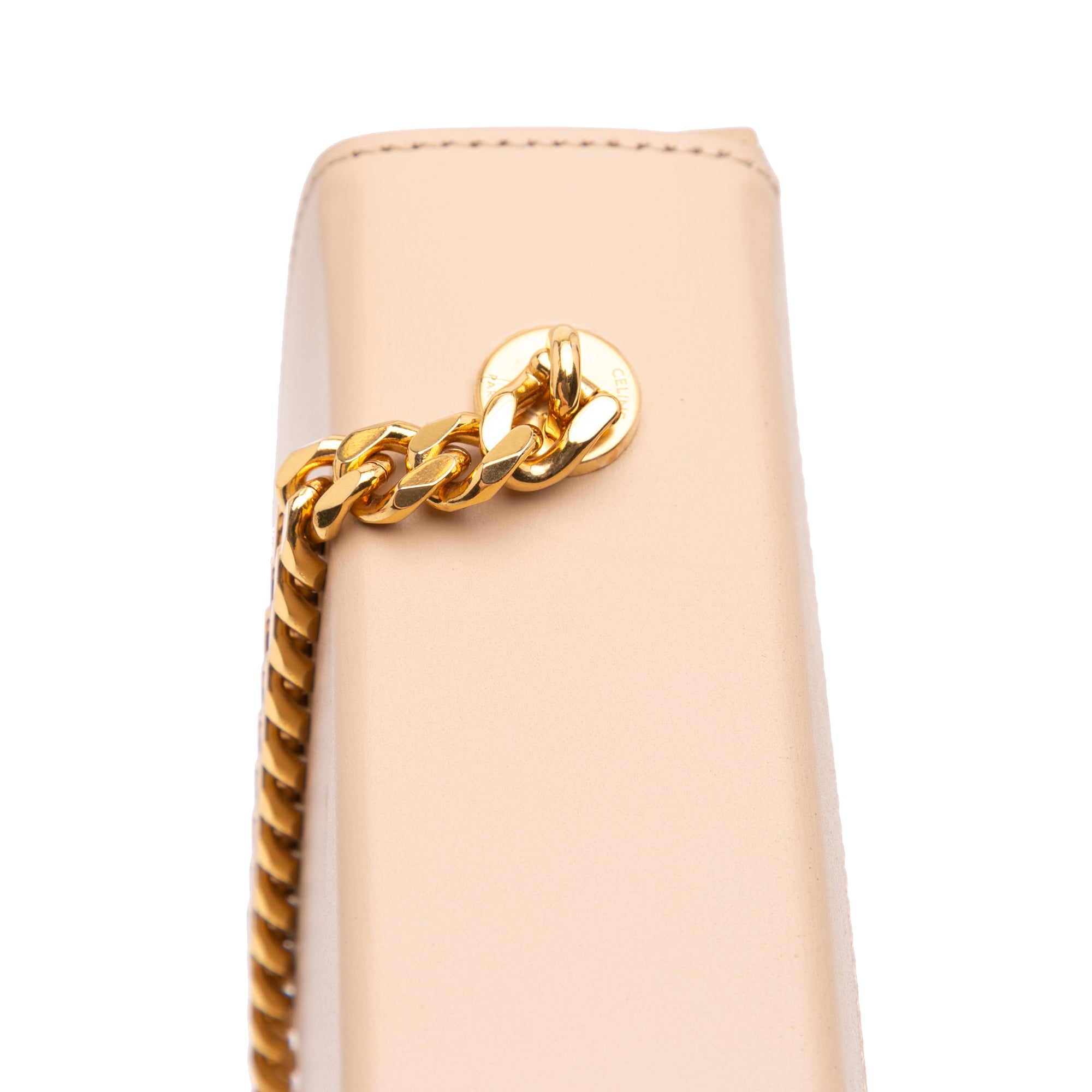 Shiny Calfskin Triomphe Chain Box Shoulder Bag