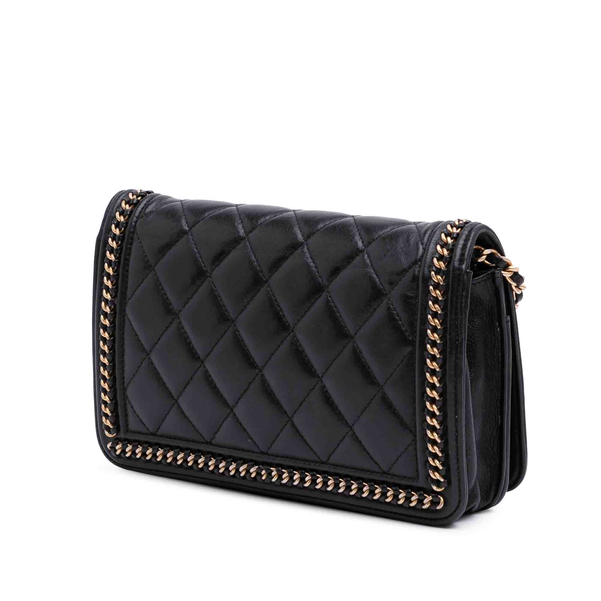 Quilted Calfskin Chain Around Boy Wallet on Chain