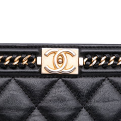 Quilted Calfskin Chain Around Boy Wallet on Chain