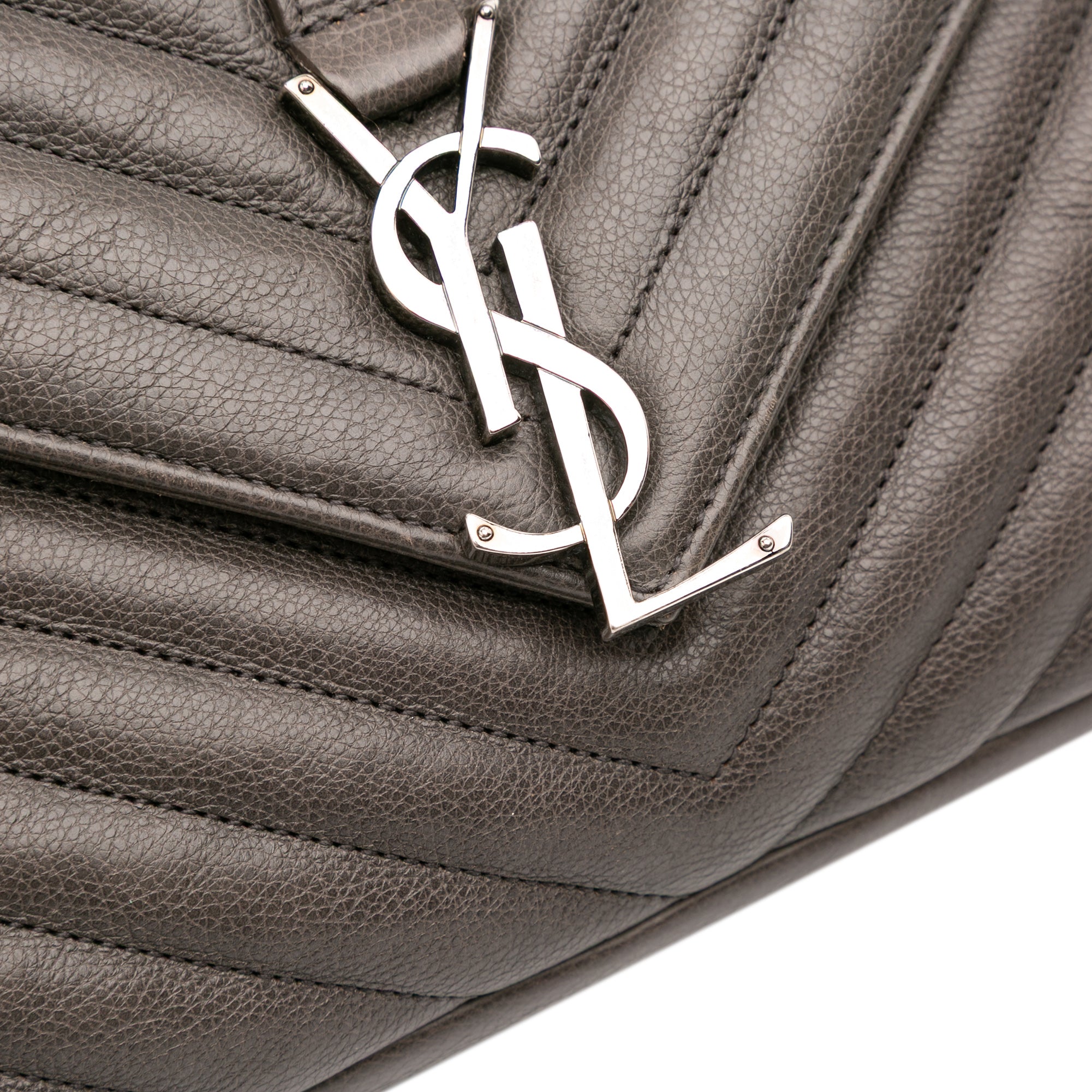 Large Chevron Sheepskin Monogram College Bag