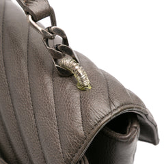 Large Chevron Sheepskin Monogram College Bag