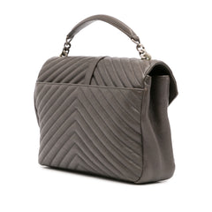Large Chevron Sheepskin Monogram College Bag