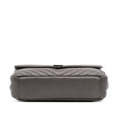 Large Chevron Sheepskin Monogram College Bag