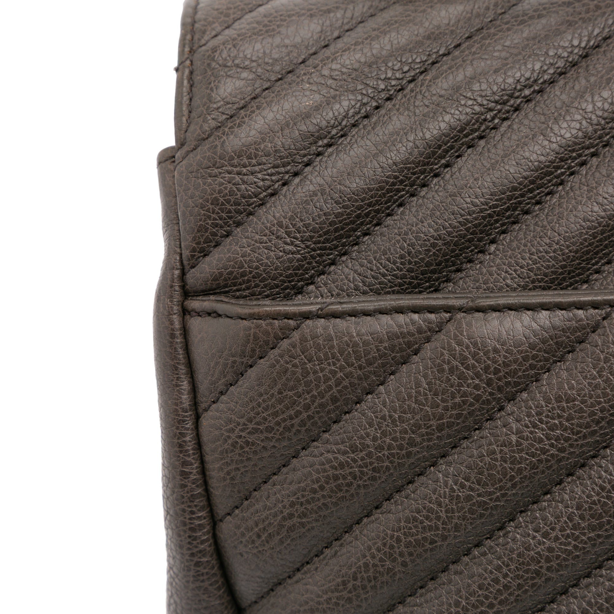 Large Chevron Sheepskin Monogram College Bag