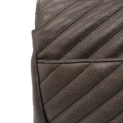 Large Chevron Sheepskin Monogram College Bag