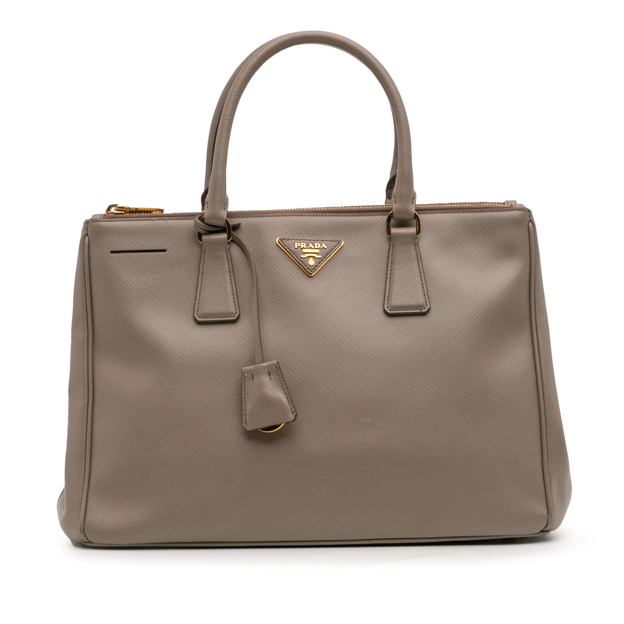 Medium Saffiano Lux Galleria Double Zip Satchel