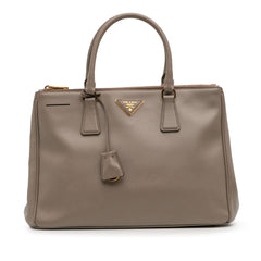 Medium Saffiano Lux Galleria Double Zip Satchel