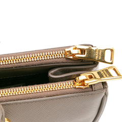 Medium Saffiano Lux Galleria Double Zip Satchel