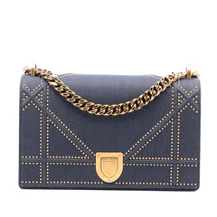 Medium Studded Denim Diorama Flap