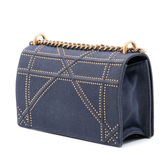 Medium Studded Denim Diorama Flap
