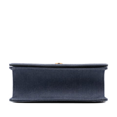 Medium Studded Denim Diorama Flap