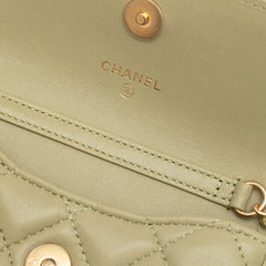 Lambskin Enamel Coco Hearts Clutch with Chain