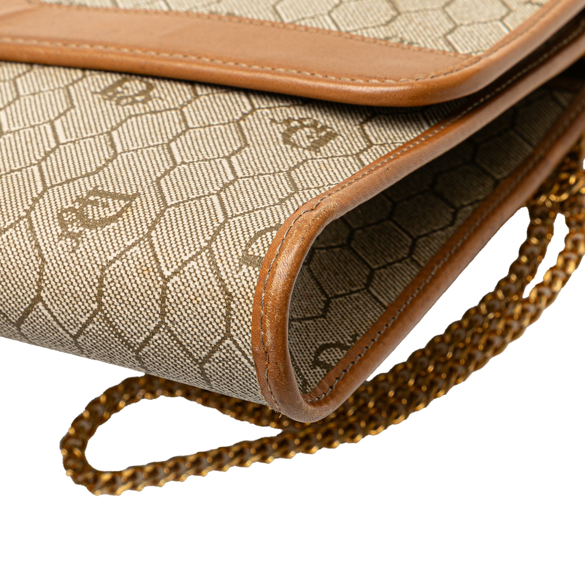 Honeycomb Coated Canvas Chain Shoulder Bag