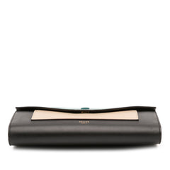 Tricolor Leather Pocket Envelope Wallet On Chain