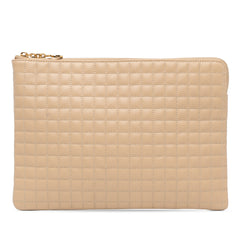 Quilted Calfskin C Charm Clutch