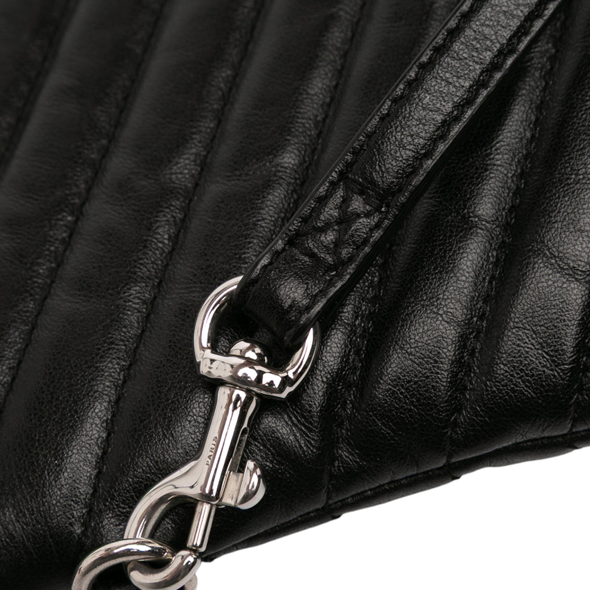 Quilted Chevron Leather Monogram Document Holder