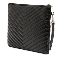 Quilted Chevron Leather Monogram Document Holder