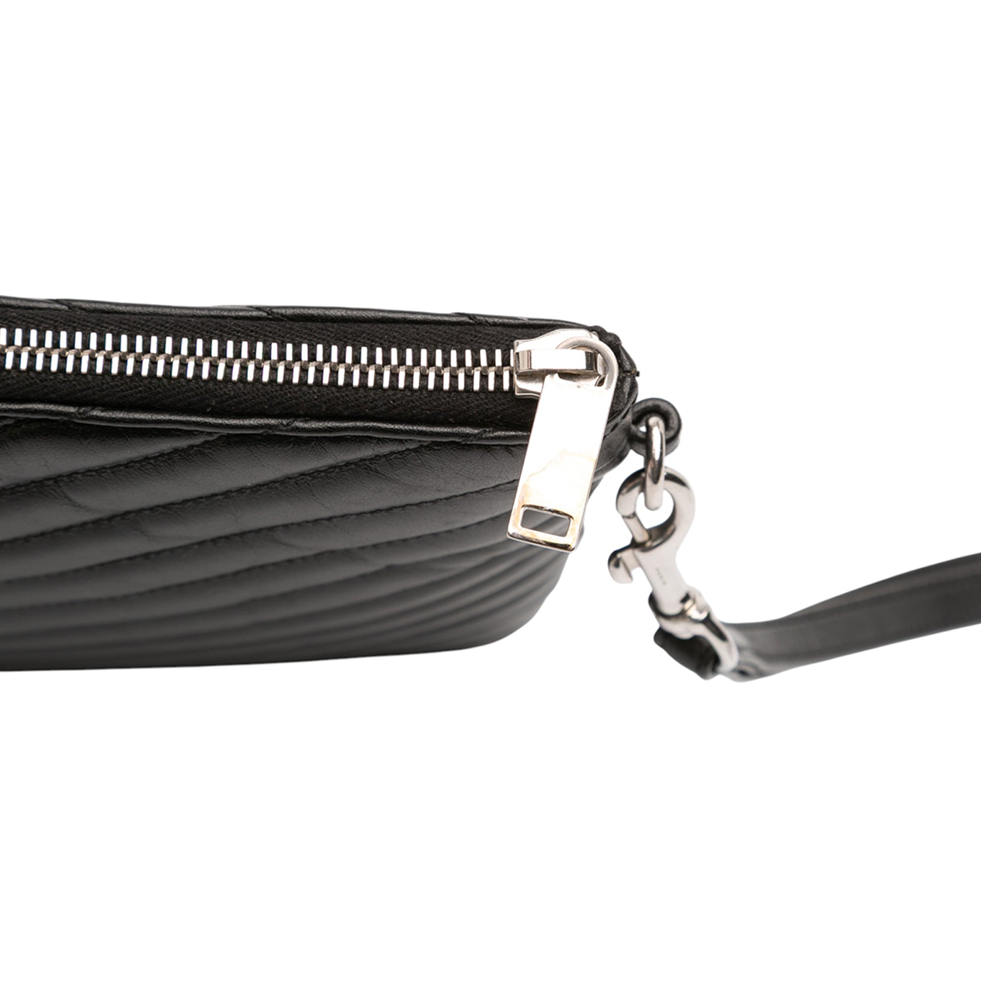 Quilted Chevron Leather Monogram Document Holder